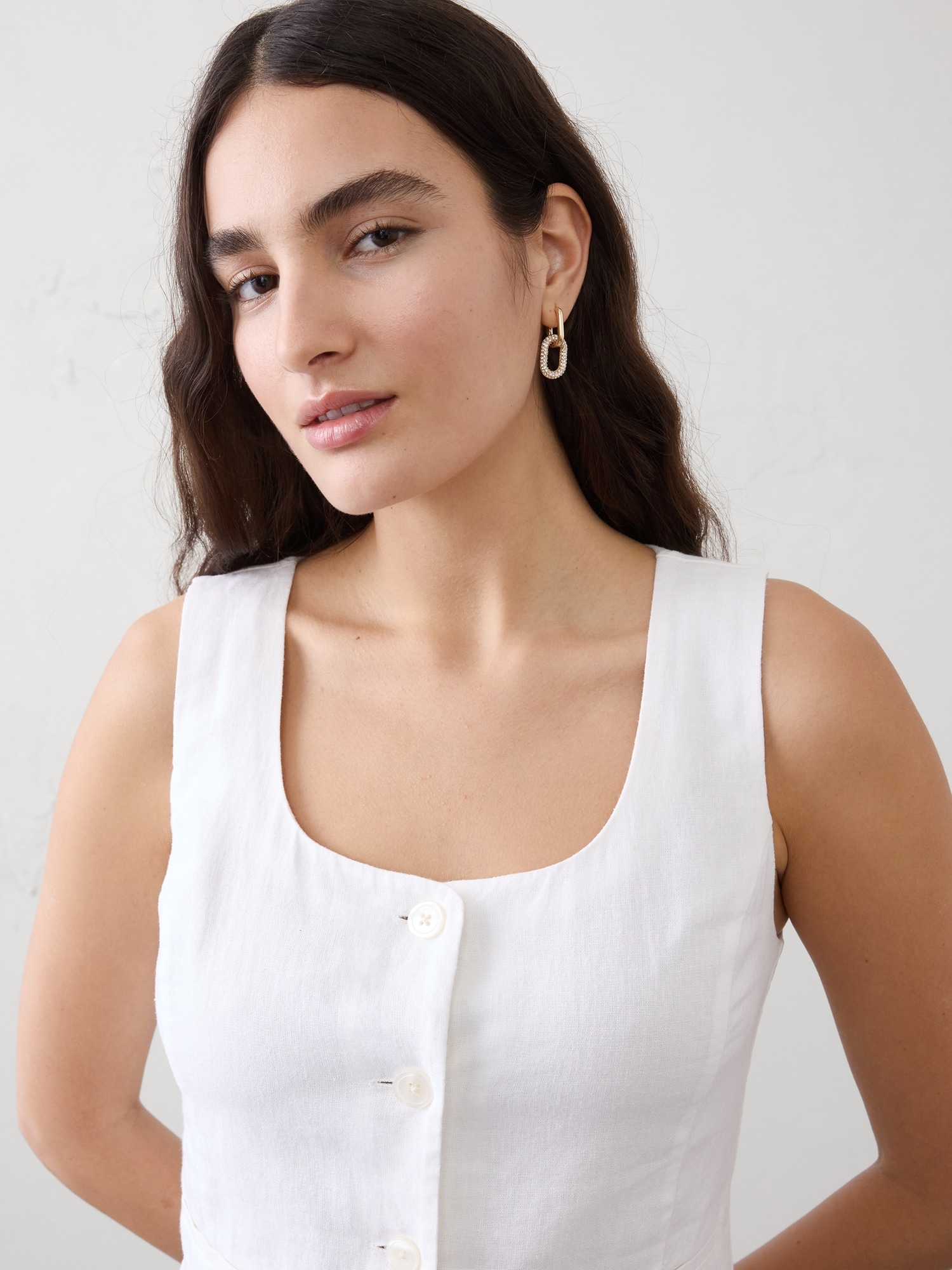 Image number 2 showing, Pave Double Link Earrings