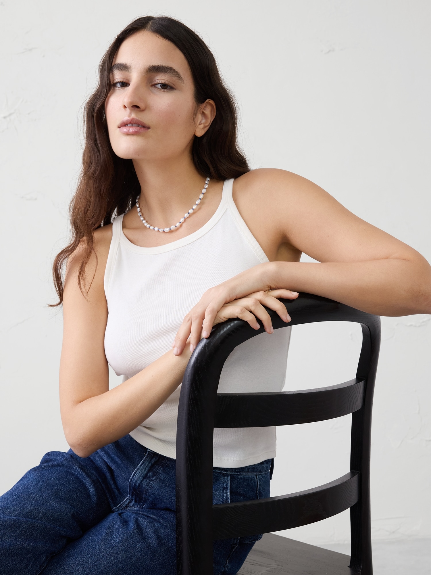 Image number 2 showing, Pearl Colored Station Necklace