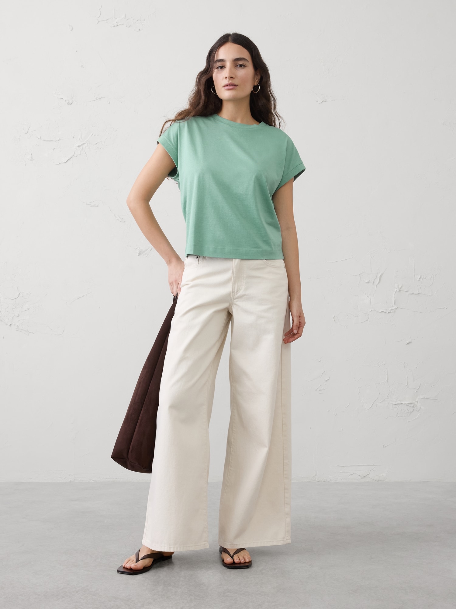 Image number 1 showing, Premium Cotton Boxy T-Shirt