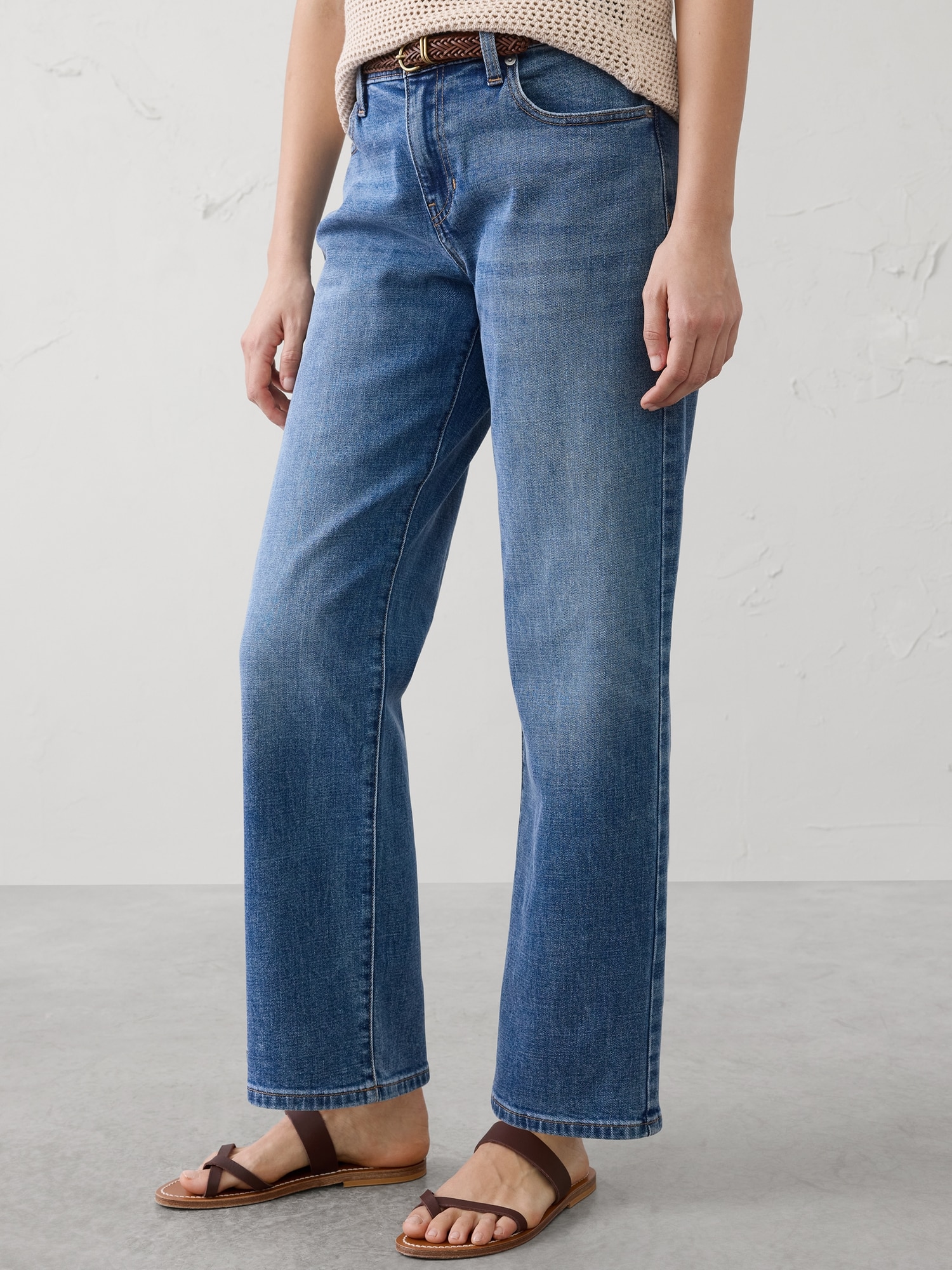 Image number 3 showing, Straight-Leg Mid-Rise Jean