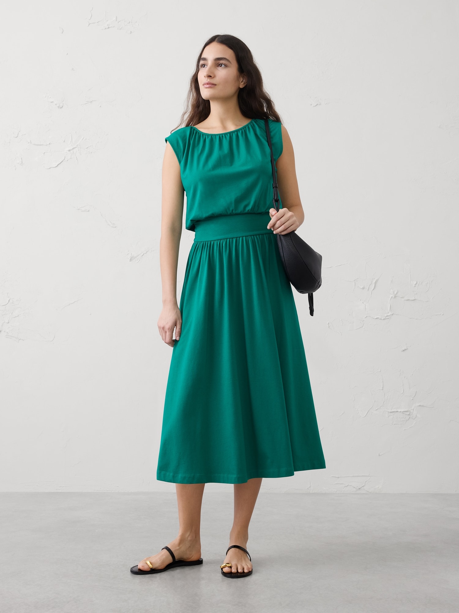 Knit Blouson Midi Dress | Banana Republic Factory
