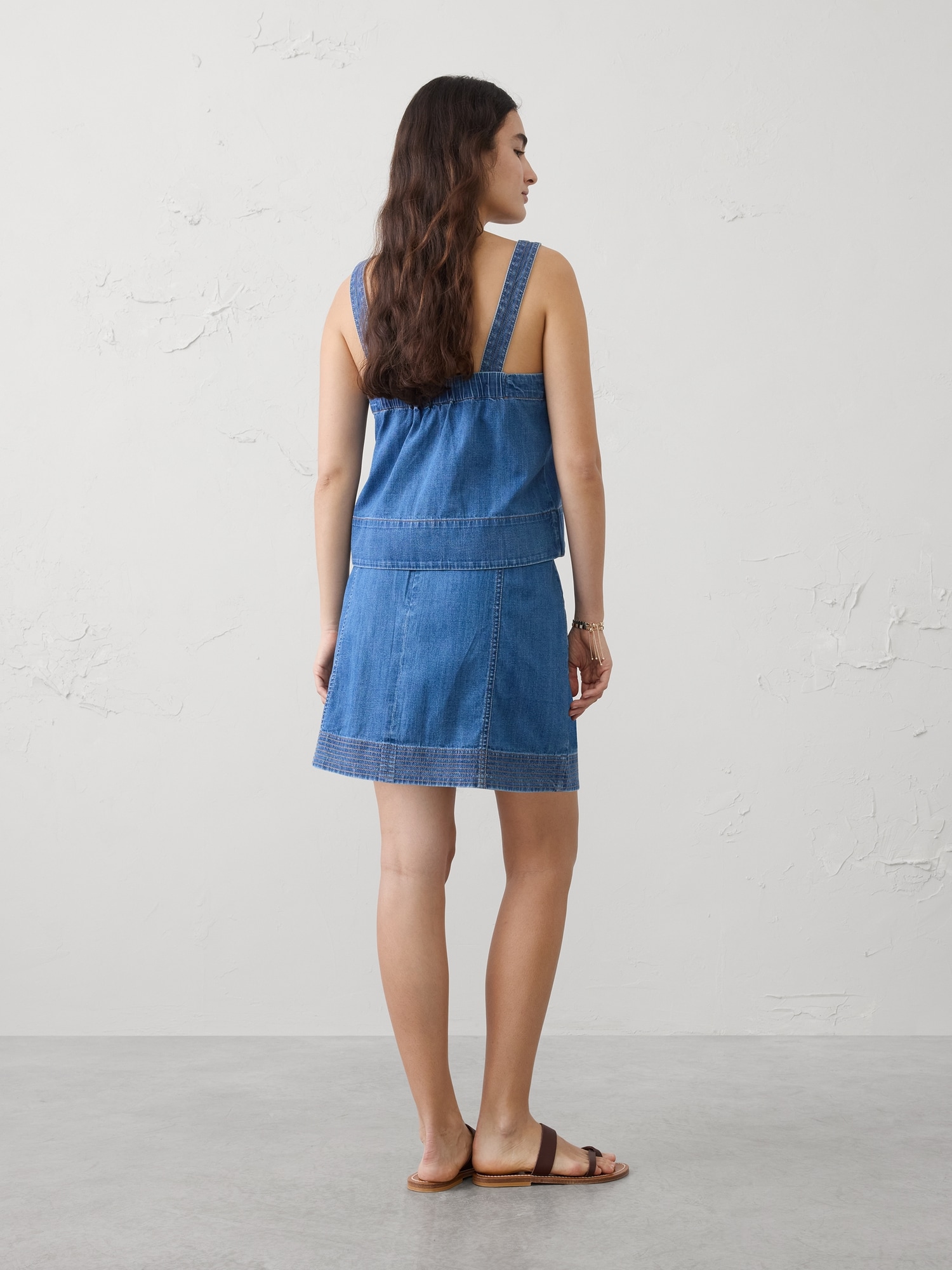 Image number 2 showing, Denim Trapunto Mini Skirt