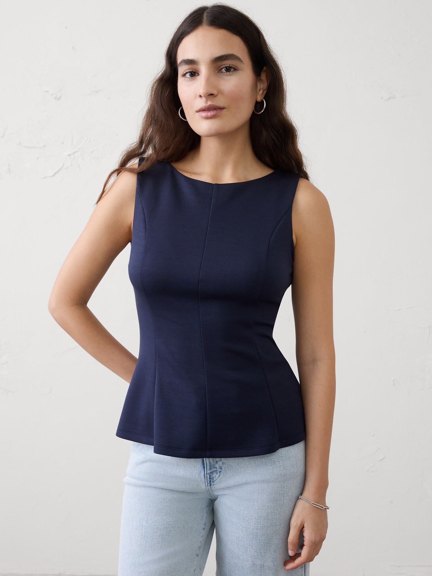 Image number 1 showing, Soft Touch Peplum-Hem Top