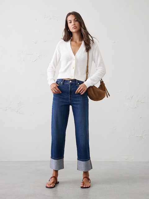 Cotton Tape Cropped Cardigan