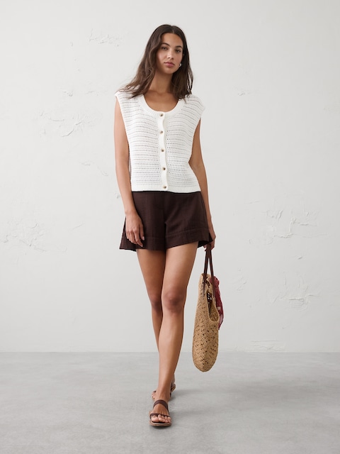 Relaxed Textured Sweater Vest