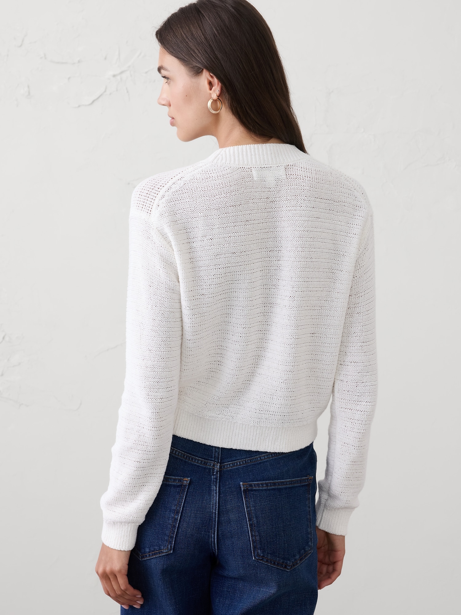 Image number 2 showing, Cotton Tape Cardigan Sweater