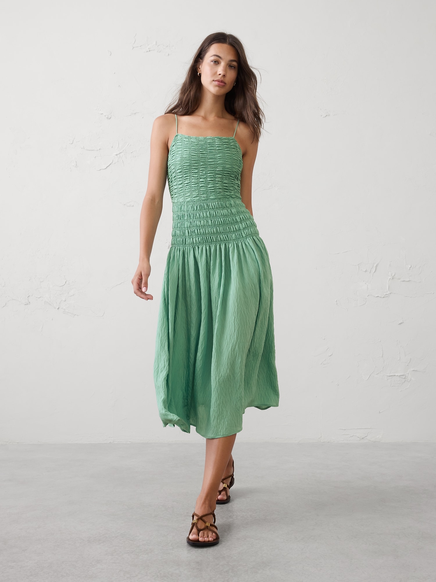 Image number 1 showing, Smocked Strappy Maxi Dress