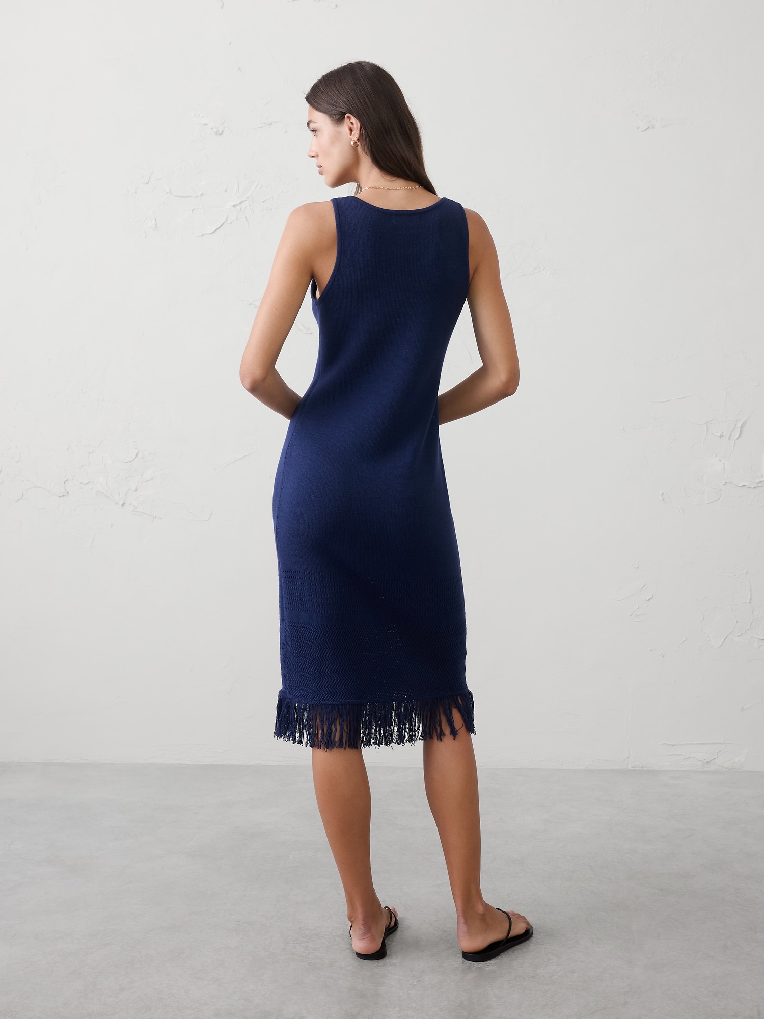 Image number 2 showing, Frayed-Hem Tank Midi Dress