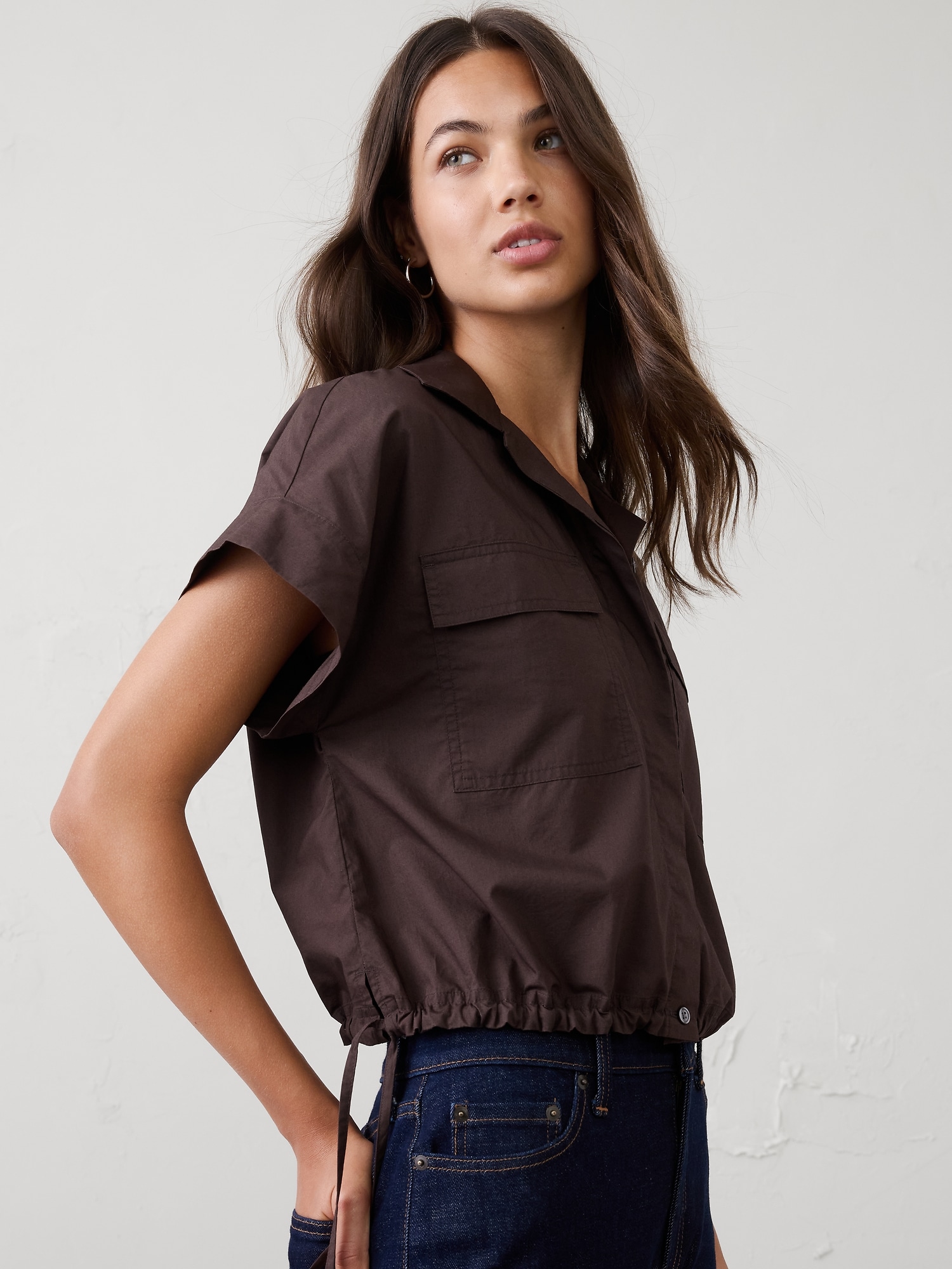 Image number 3 showing, Drawstring-Hem Shirt