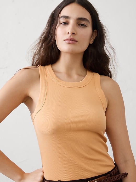 トップス Blackbird tank top oatmeal Ribbed Racer Tank | Banana Republic Factory