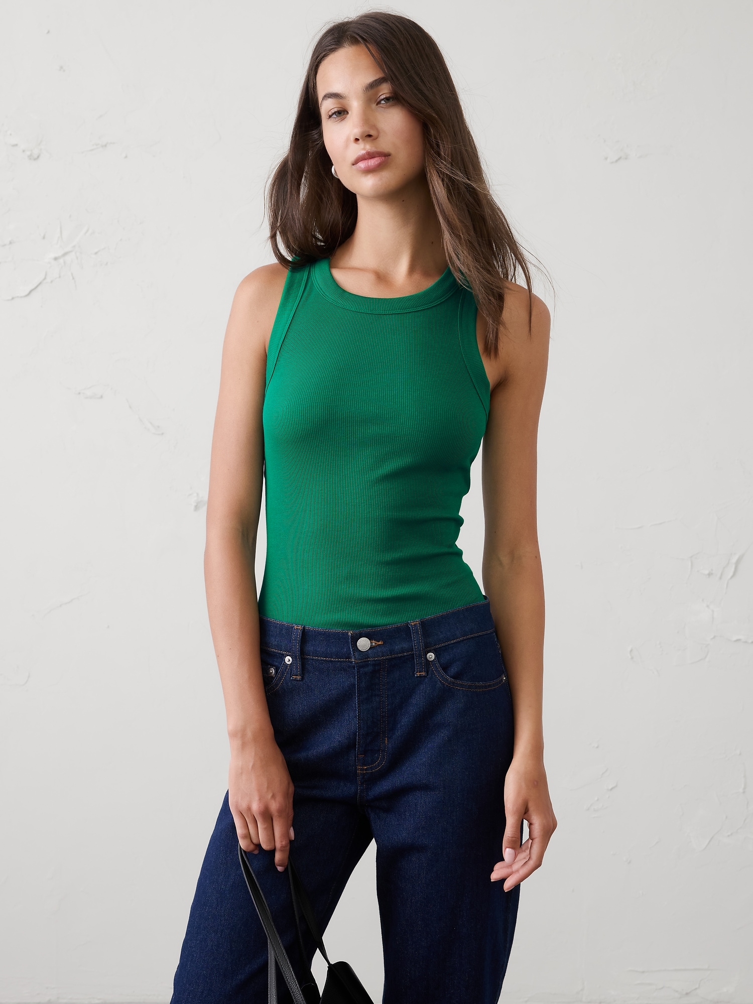 Image number 1 showing, Ribbed Racer Tank