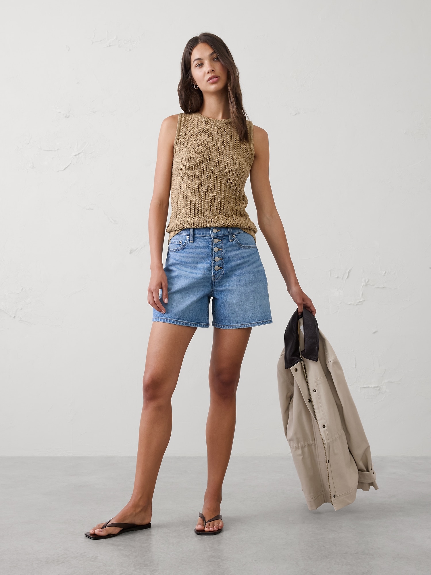 Image number 1 showing, High-Rise Denim Short