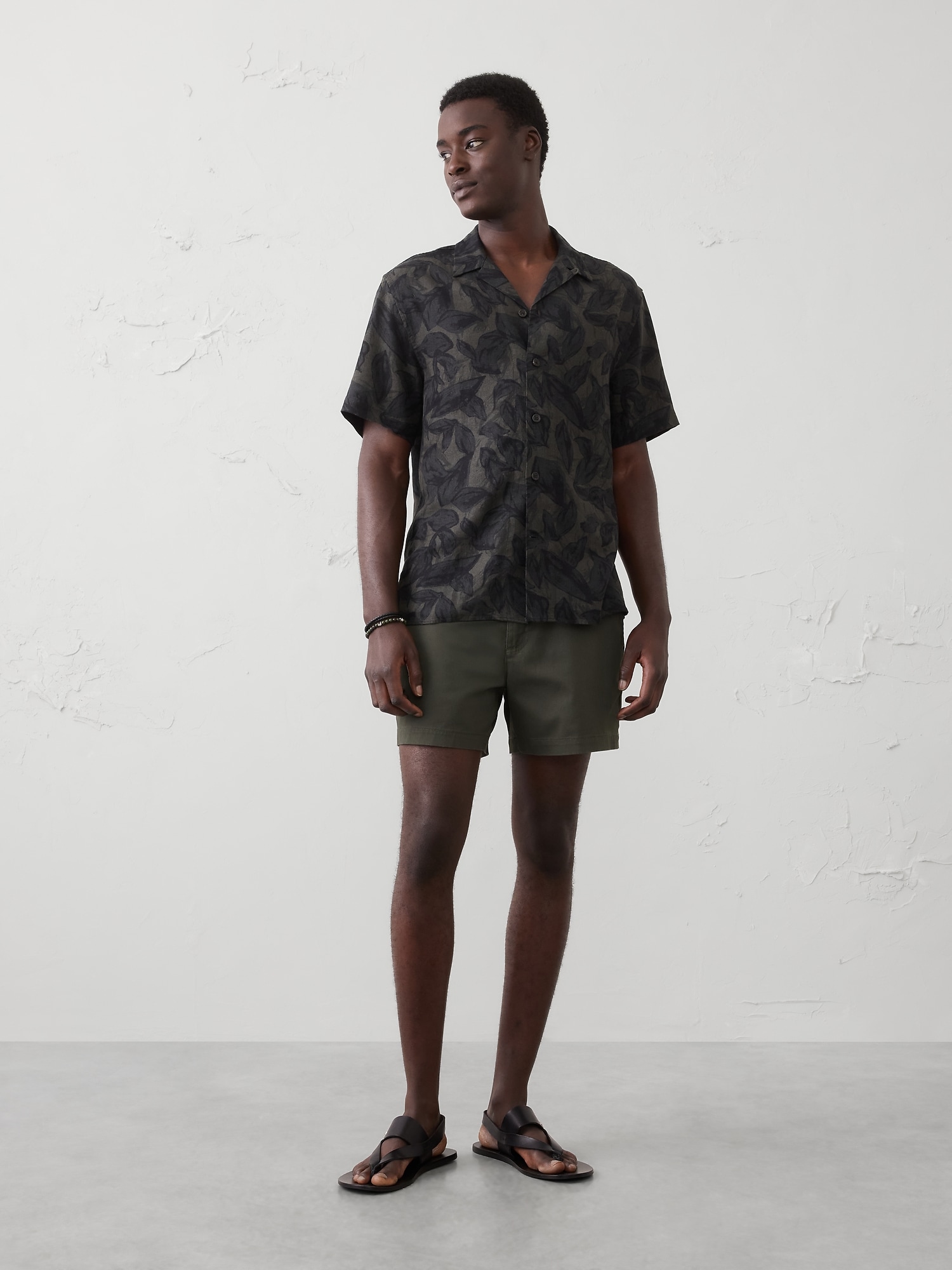 Image number 1 showing, Standard-Fit Linen-Blend Resort Shirt