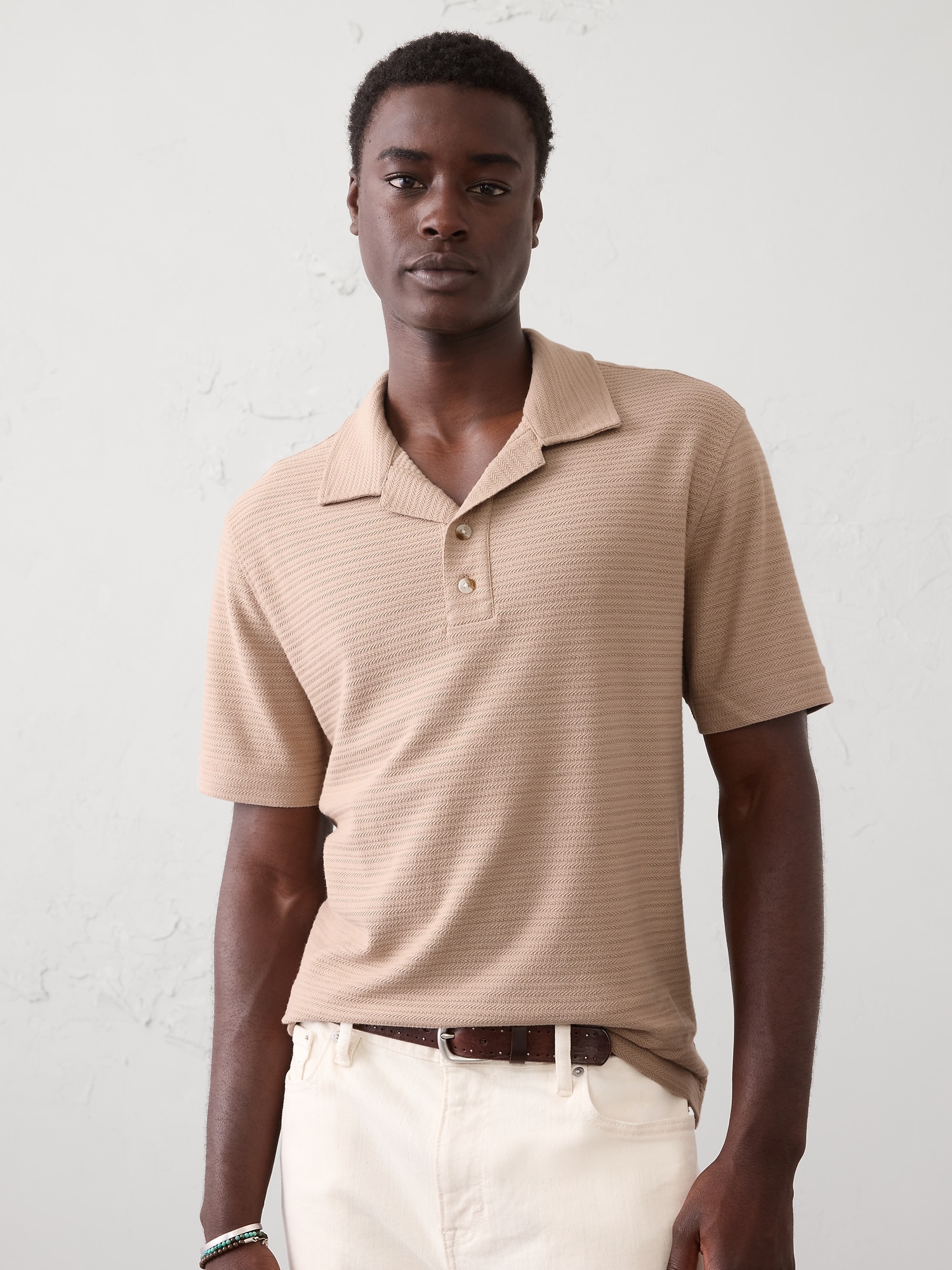 Image number 1 showing, Standard-Fit Textured Polo