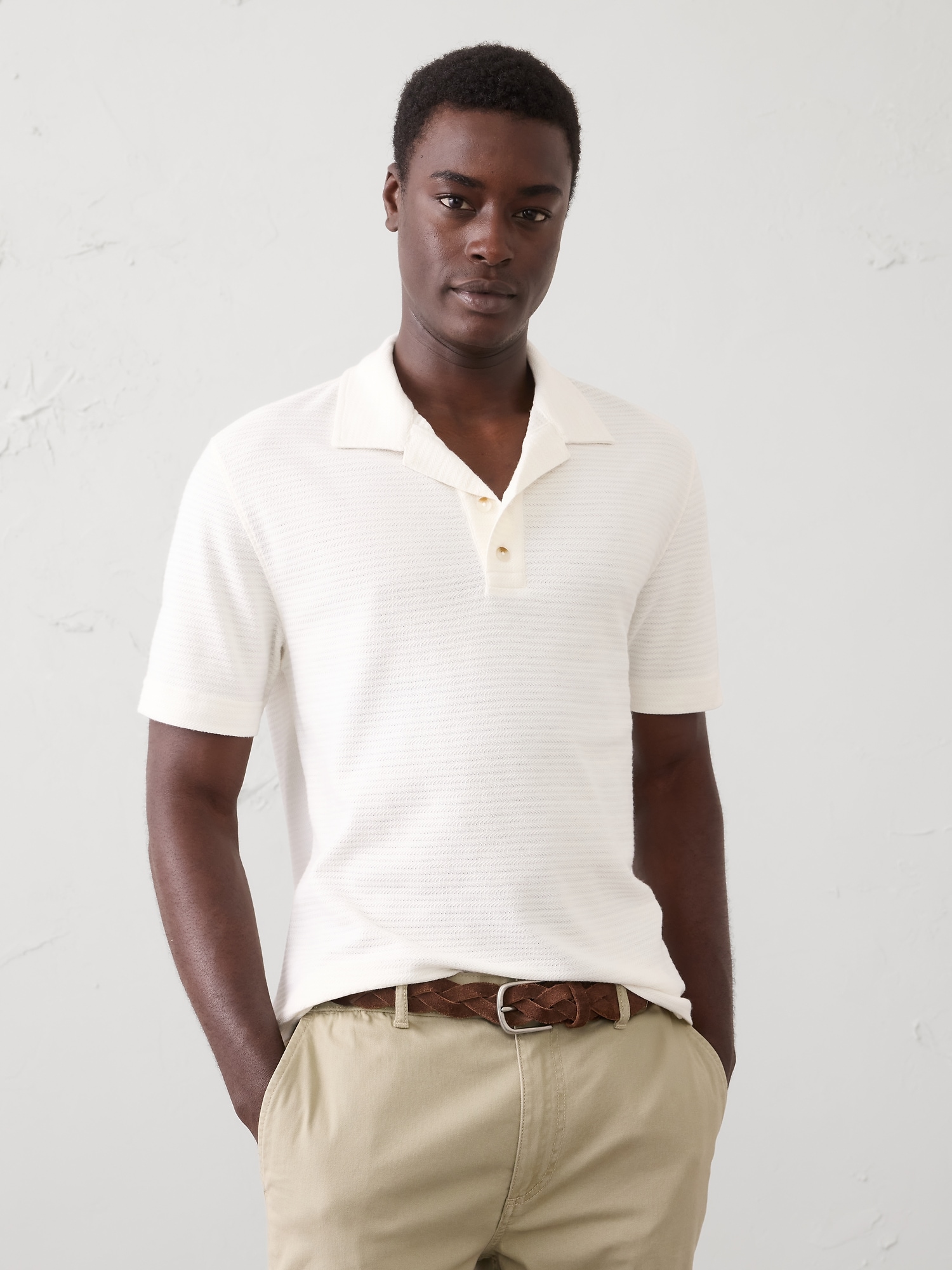 Image number 1 showing, Standard-Fit Textured Polo