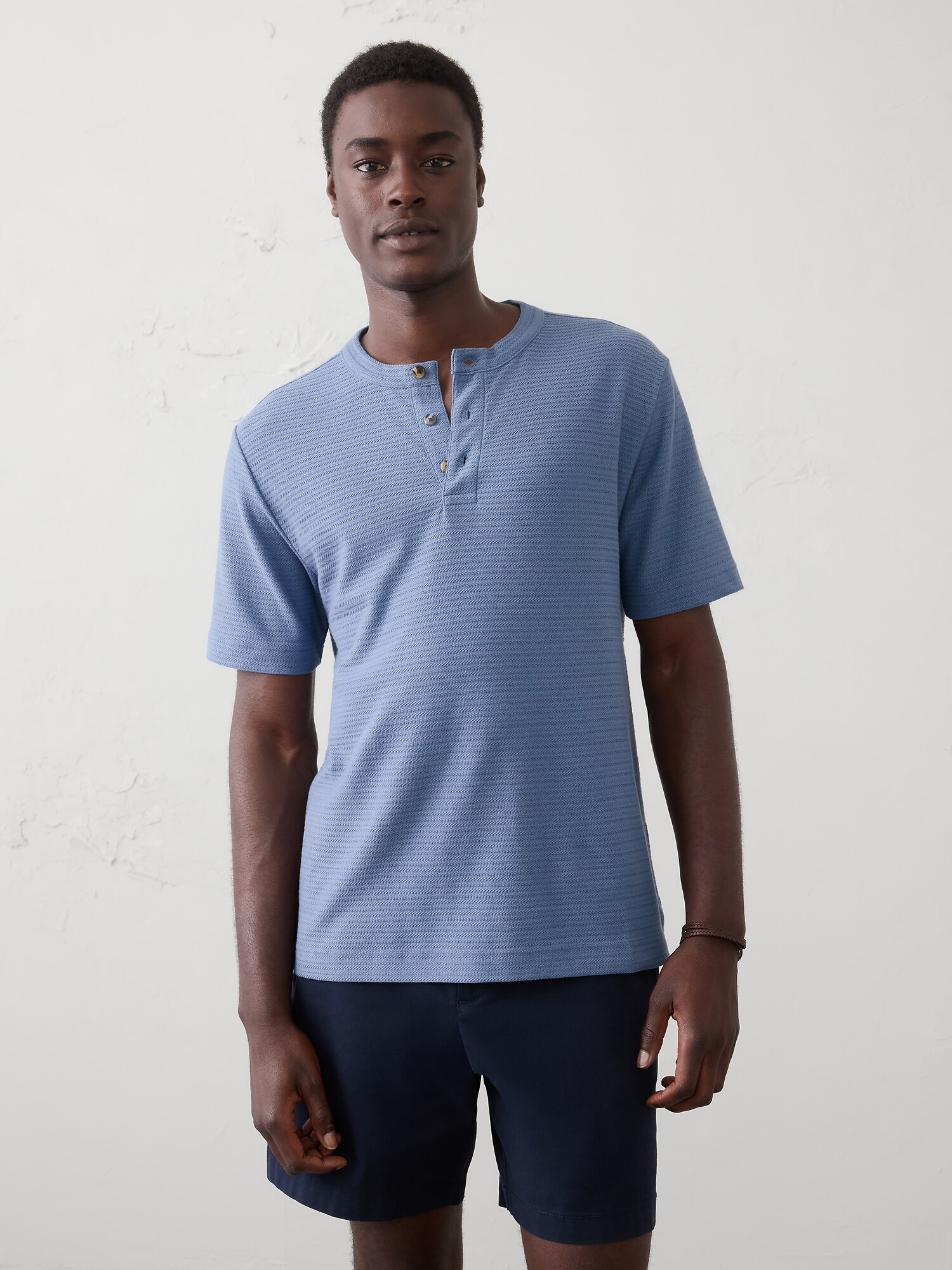 Image number 1 showing, Standard-Fit Textured Henley