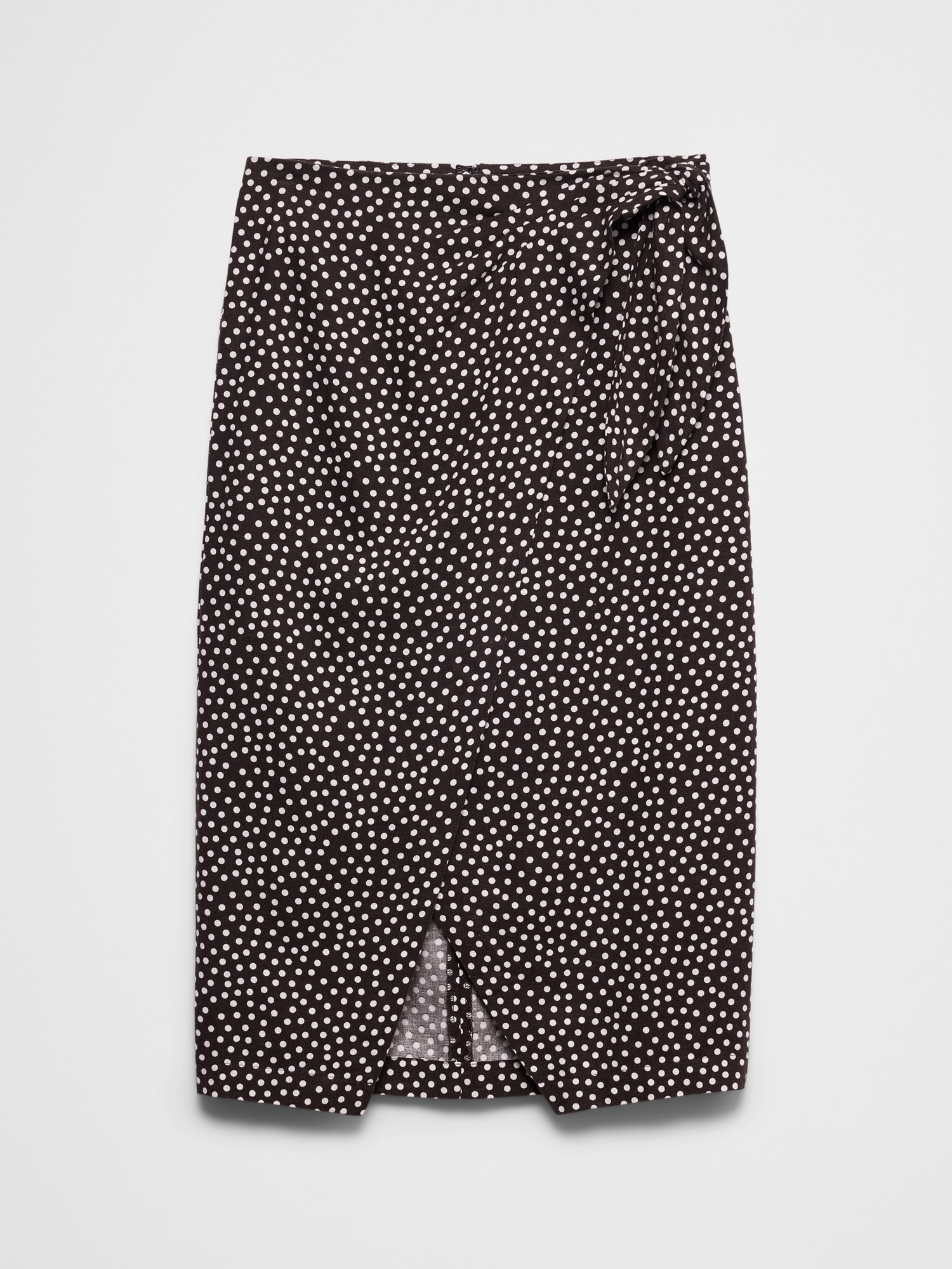 Image number 4 showing, Linen-Blend Faux-Wrap Midi Skirt