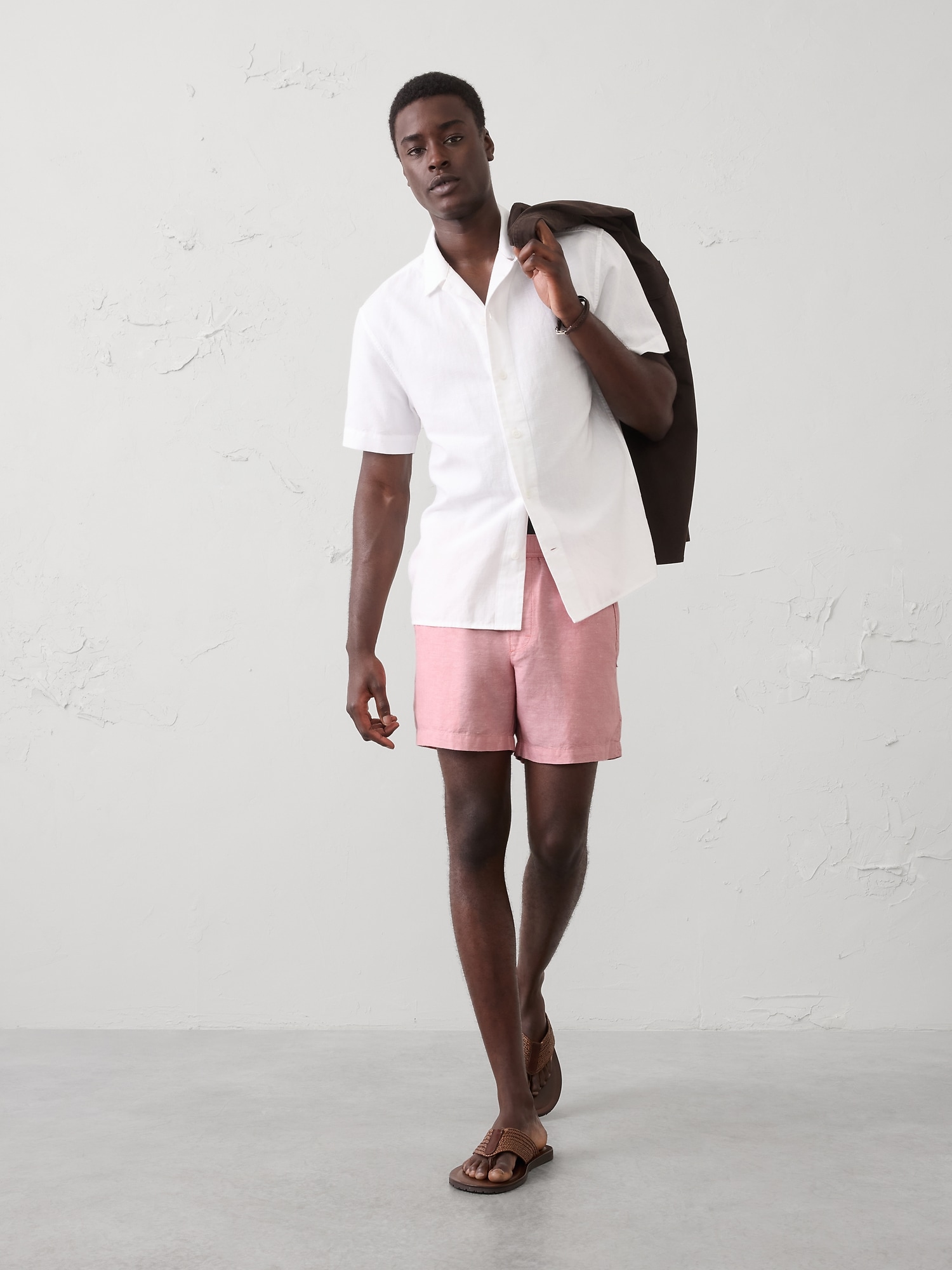 Image number 1 showing, Slim-Fit 5" Linen-Blend Short