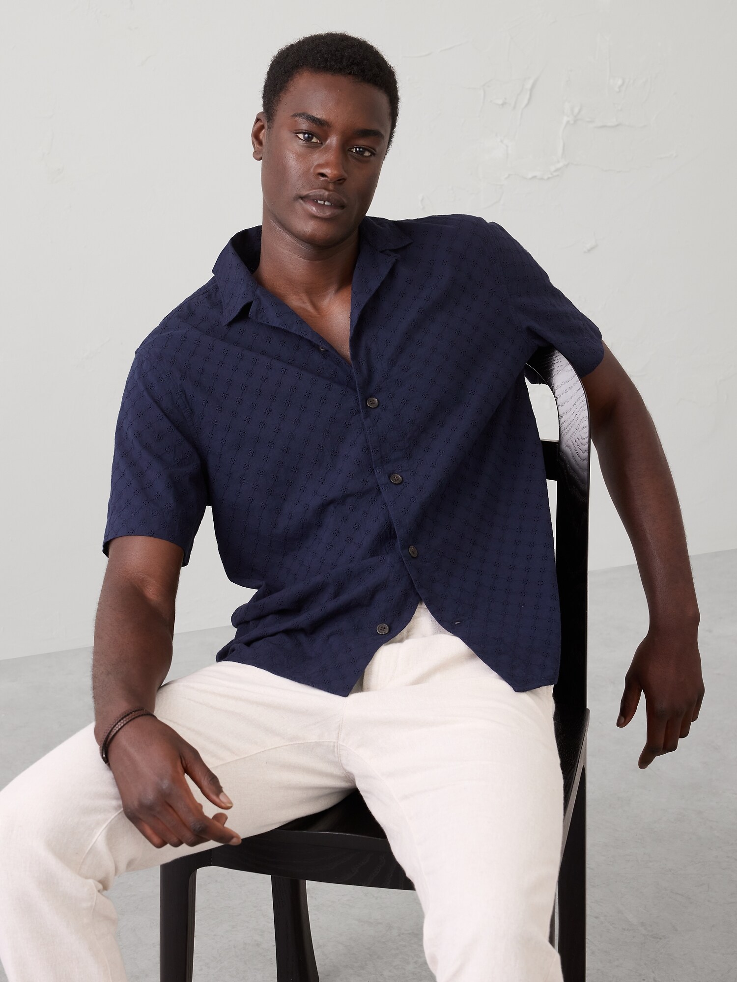 Image number 1 showing, Standard-Fit Textured Resort Shirt