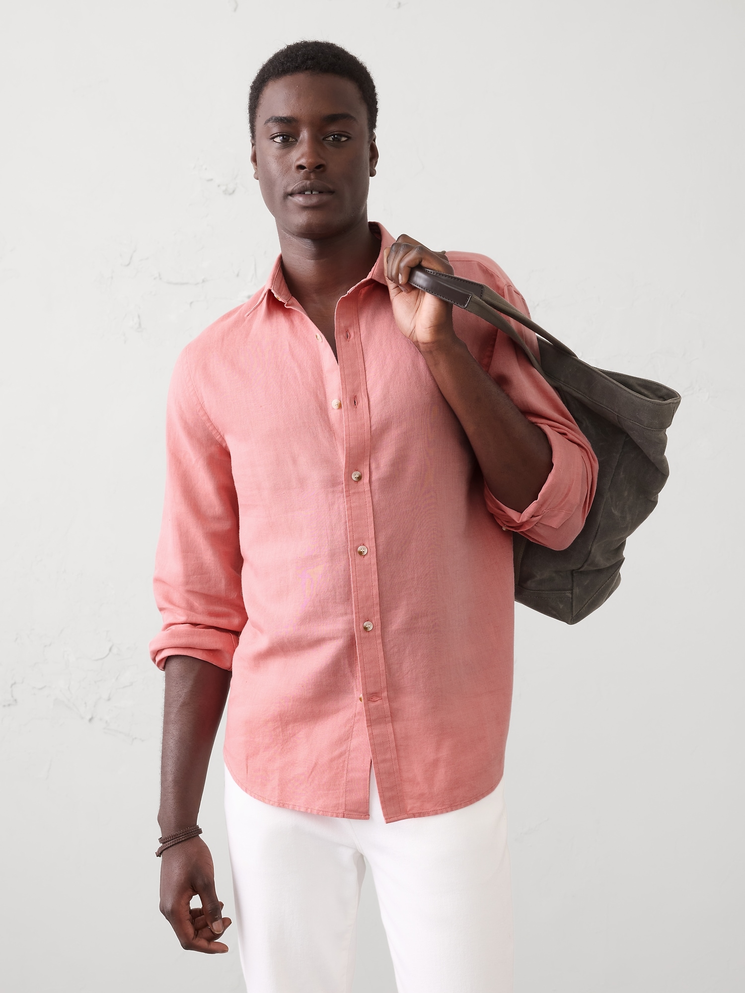 Image number 1 showing, Slim-Fit Linen-Blend Shirt