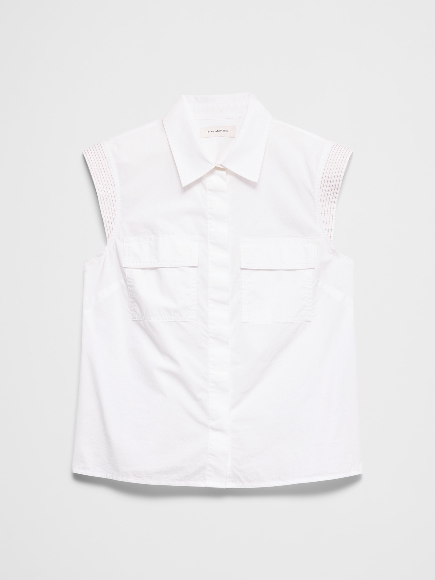 Image number 4 showing, Trapunto Cap-Sleeve Shirt