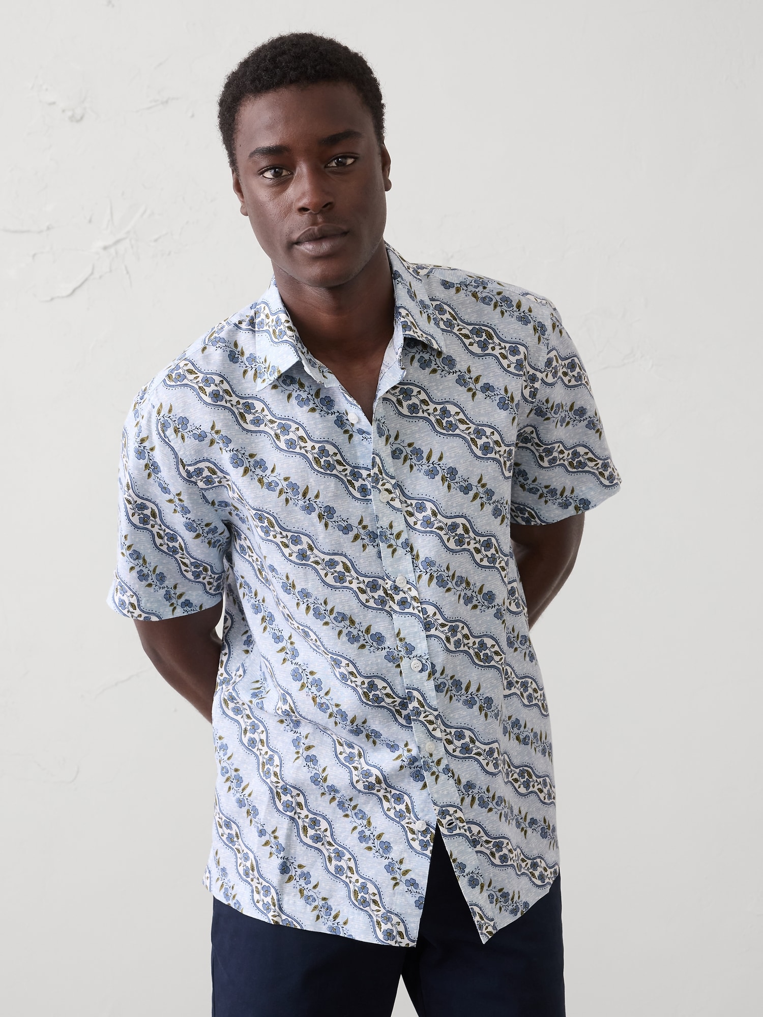 Image number 1 showing, Standard-Fit Linen-Blend Shirt