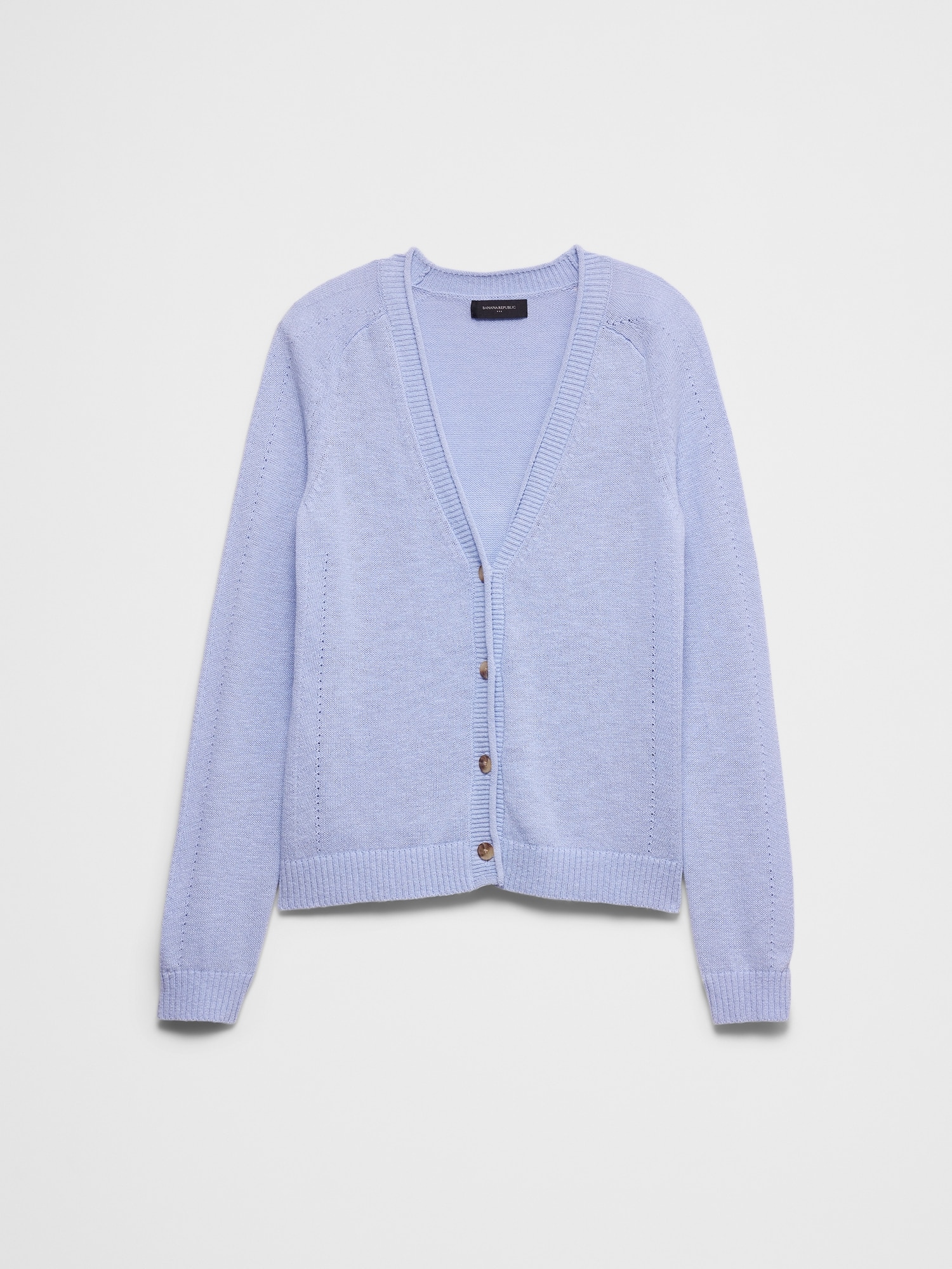 Image number 7 showing, Ramie-Cotton V-Neck Cardigan Sweater