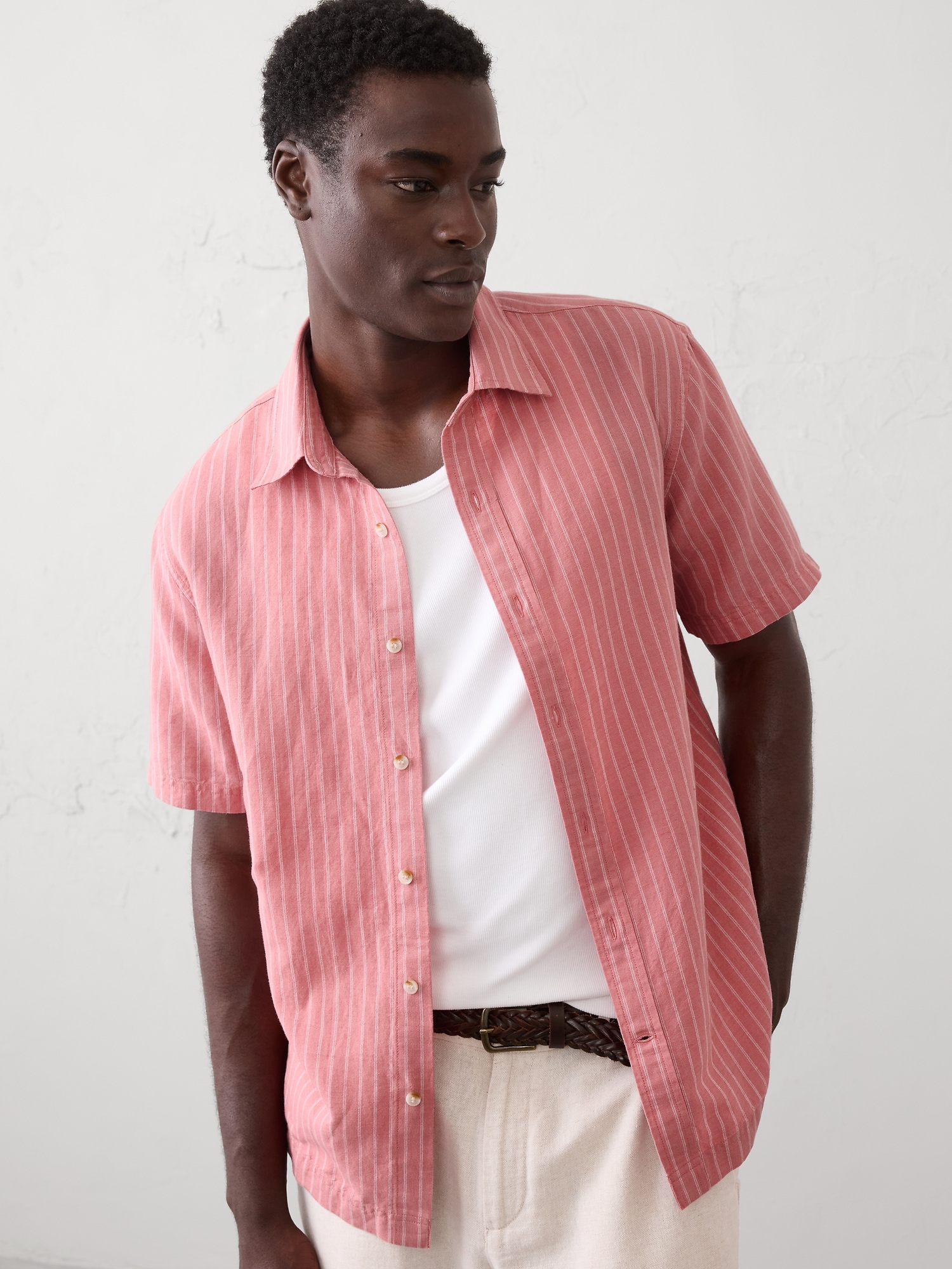 Image number 3 showing, Standard-Fit Linen-Blend Shirt