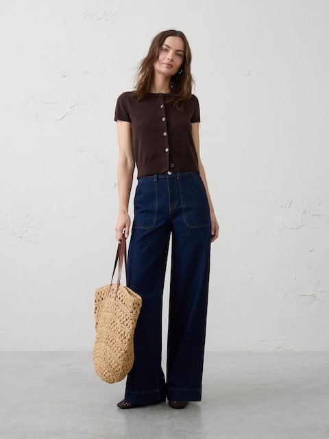 Cotton Cropped Cardigan