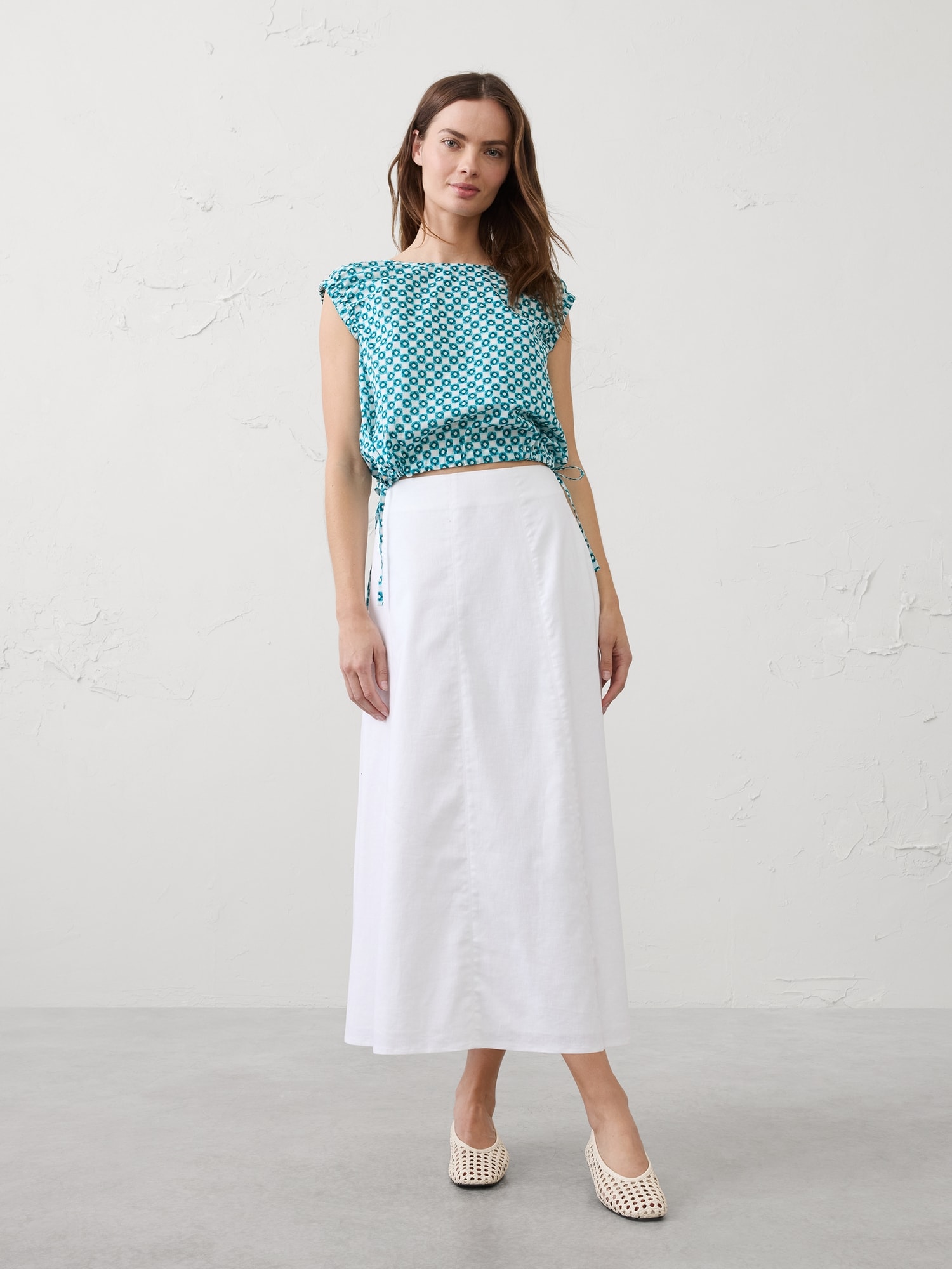 Image number 1 showing, Voile Side-Tie Top