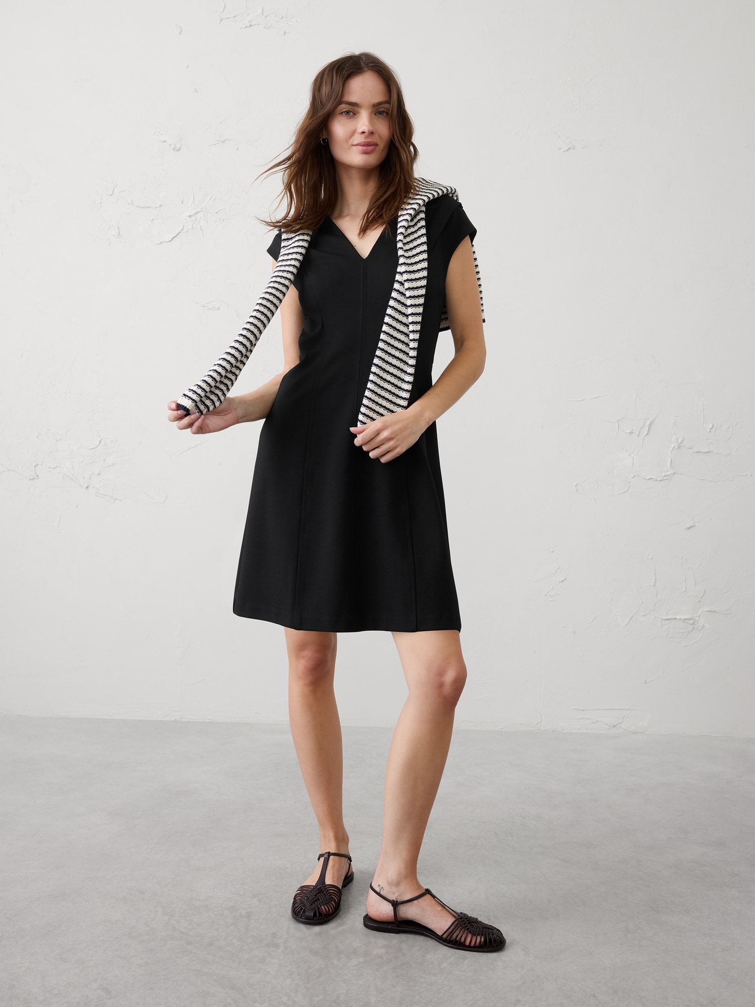 Image number 1 showing, Ponte Seamed Hourglass Mini Dress