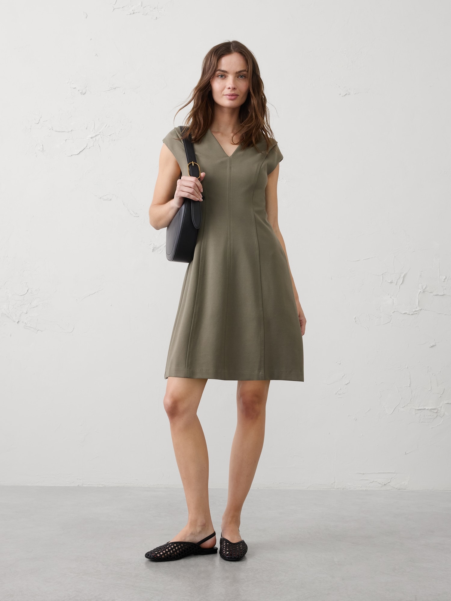 Image number 1 showing, Ponte Seamed Hourglass Mini Dress