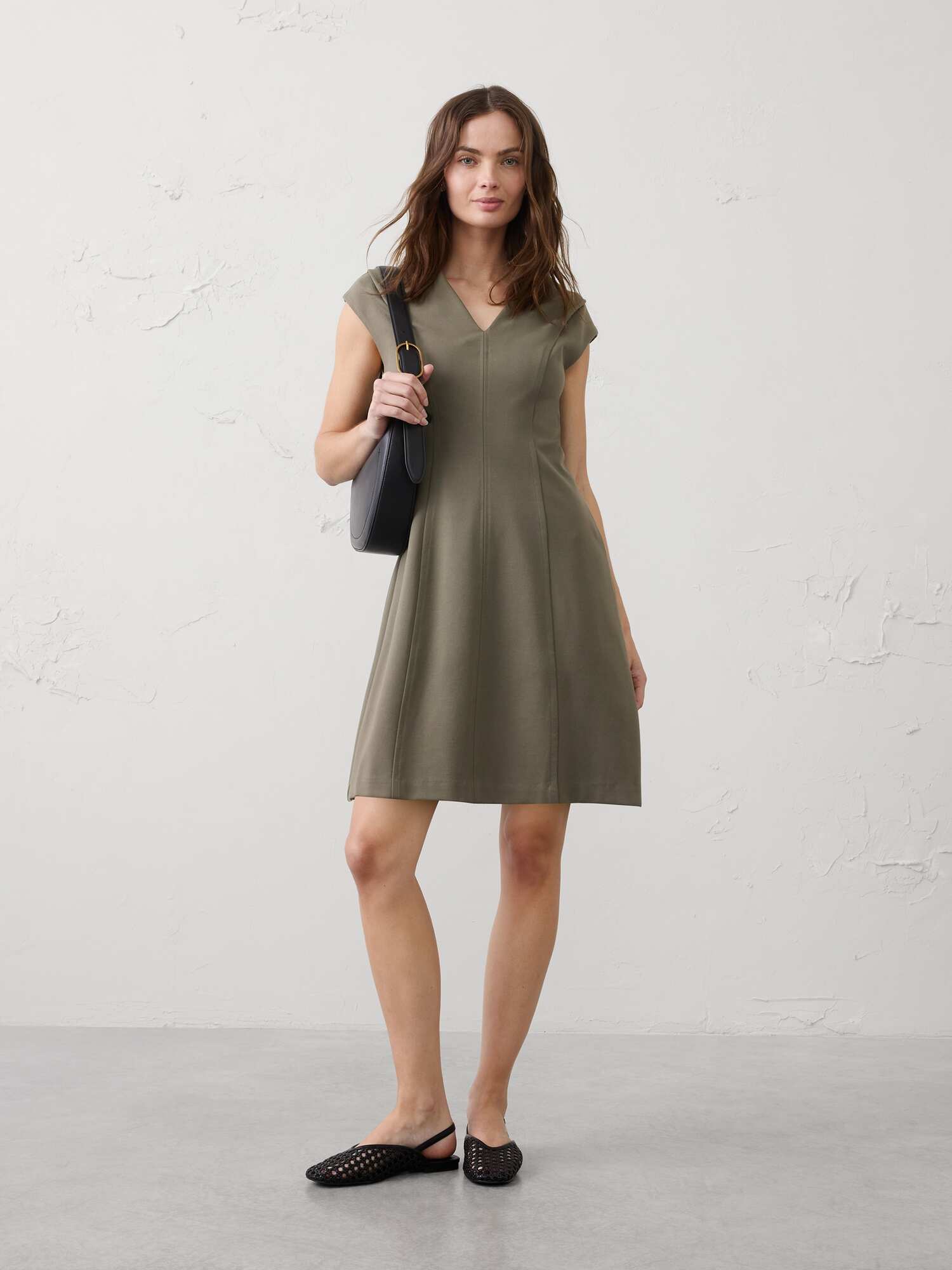 Ponte Seamed Hourglass Mini Dress