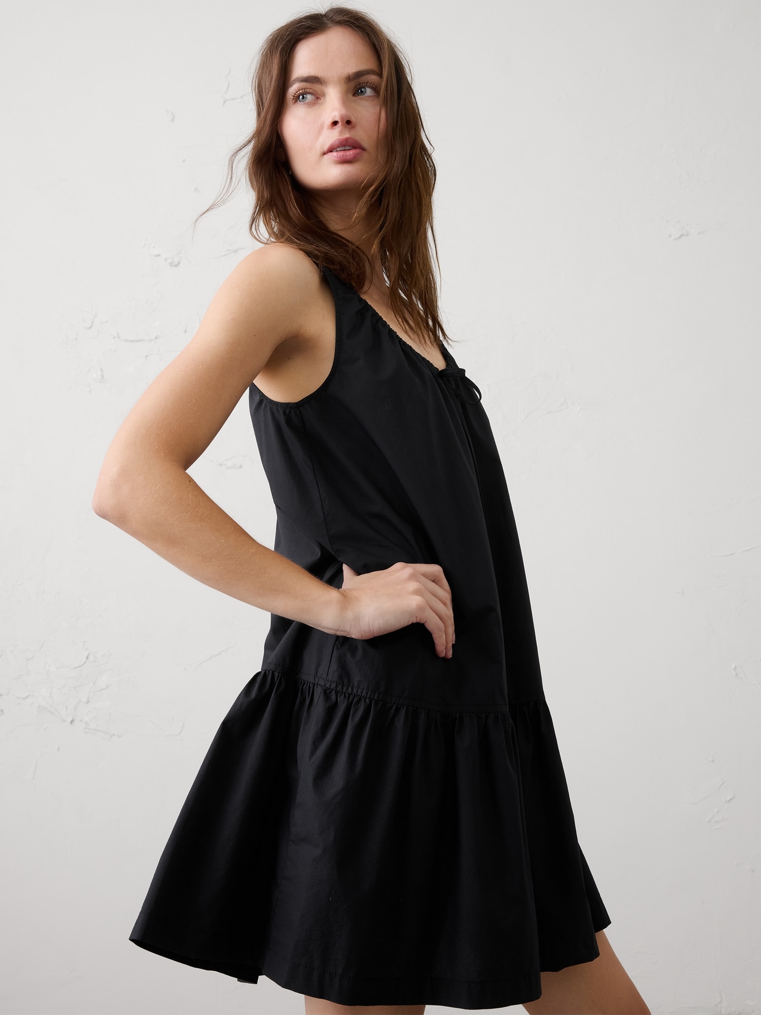 Image number 3 showing, Poplin Tiered Above-Knee Dress