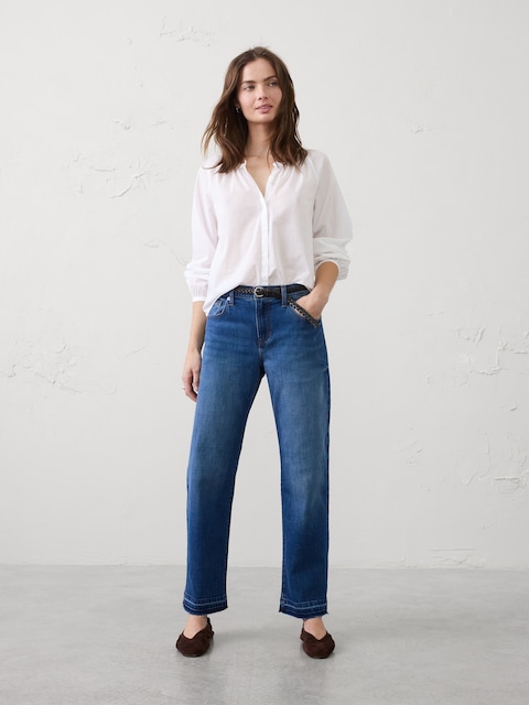 Straight-Leg Mid-Rise Jean