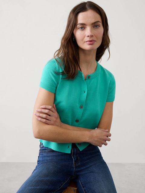Cotton Cropped Cardigan