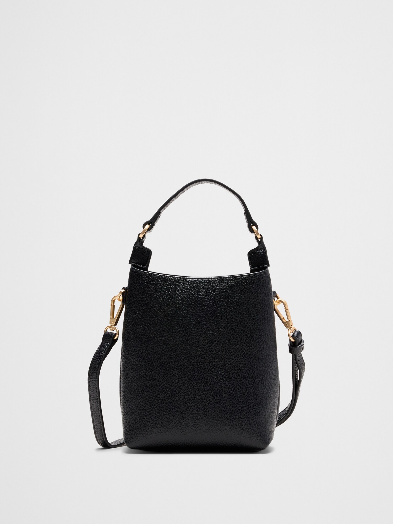 Image number 1 showing, Vegan Leather Micro Mini Bucket Crossbody Bag