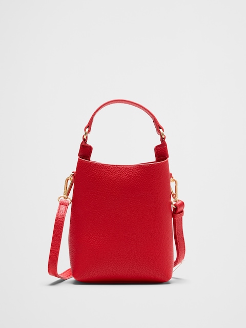 Vegan Leather Micro Mini Bucket Crossbody Bag