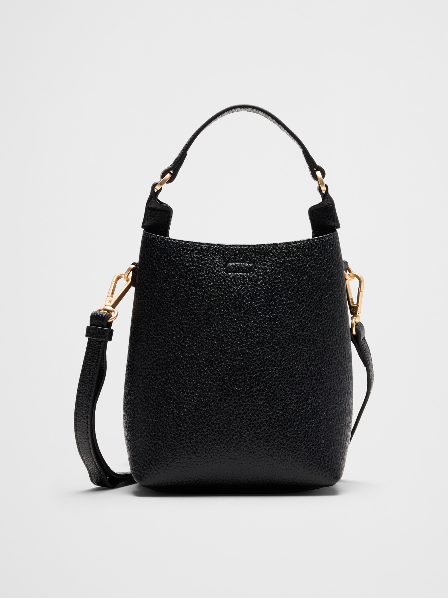 Image number 3 showing, Vegan Leather Micro Mini Bucket Crossbody Bag