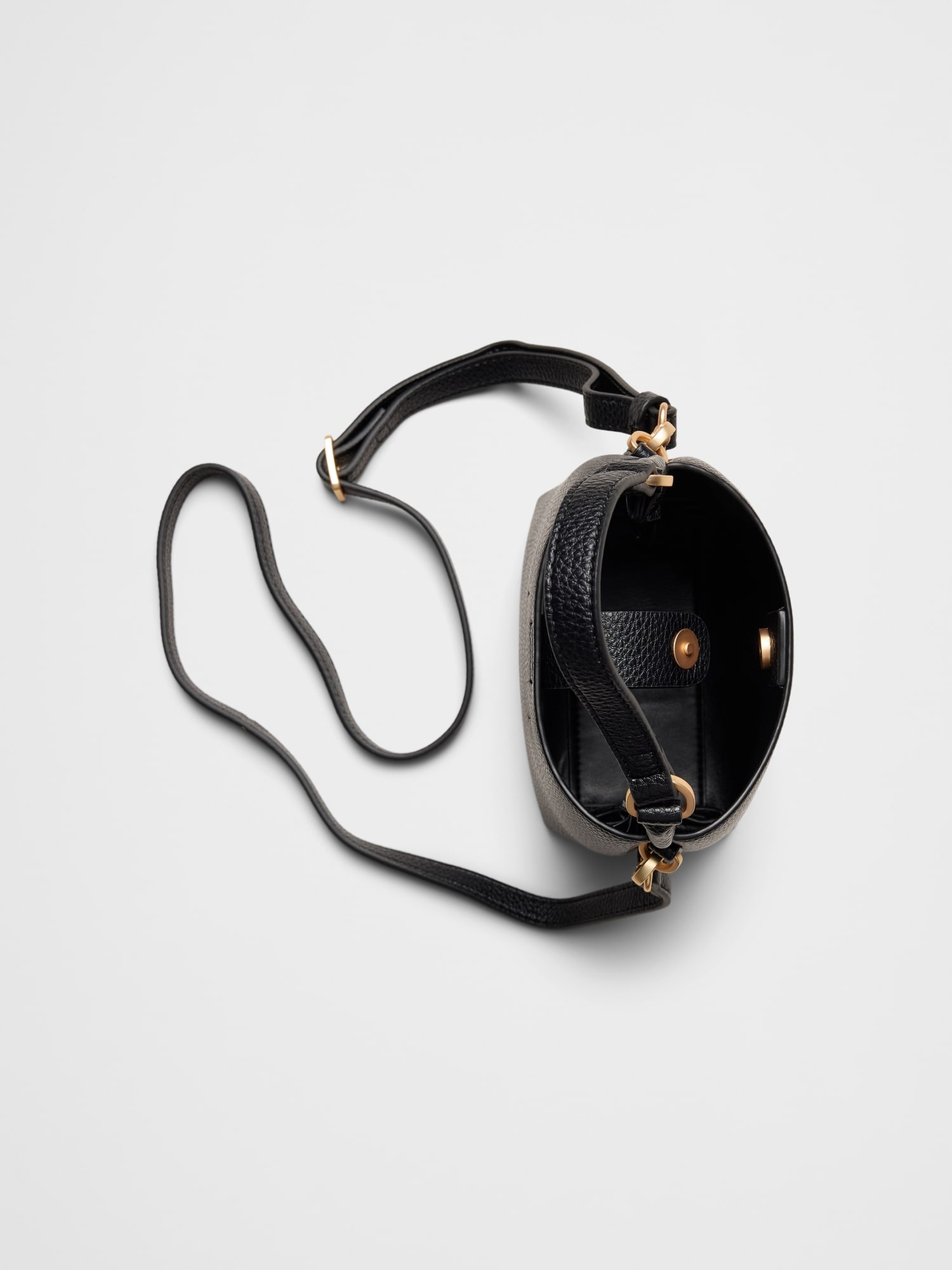 Image number 4 showing, Vegan Leather Micro Mini Bucket Crossbody Bag