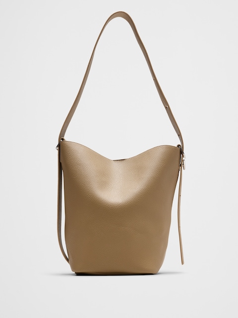Vegan Leather Bucket Crossbody
