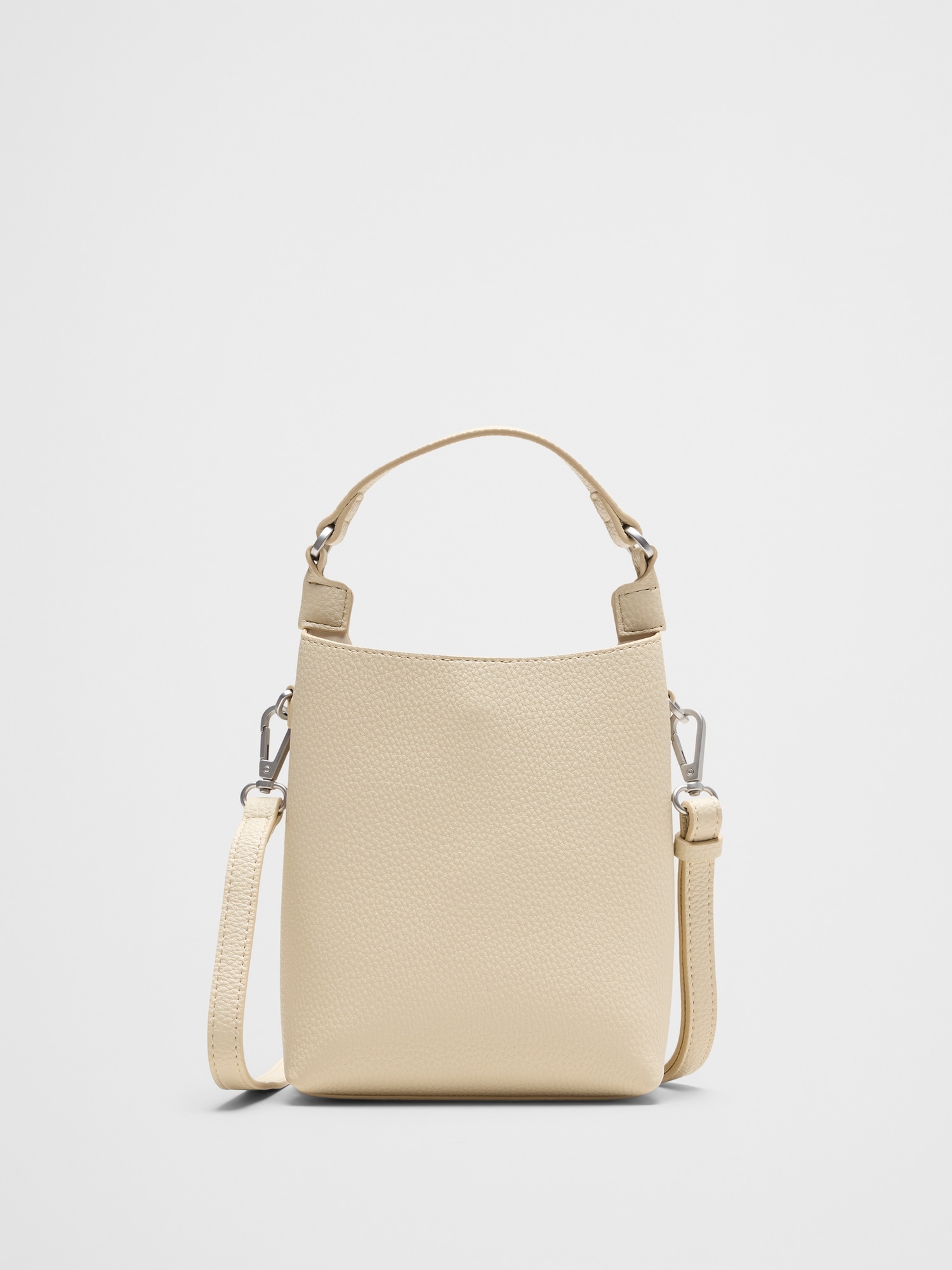 Image number 1 showing, Vegan Leather Micro Mini Bucket Crossbody Bag
