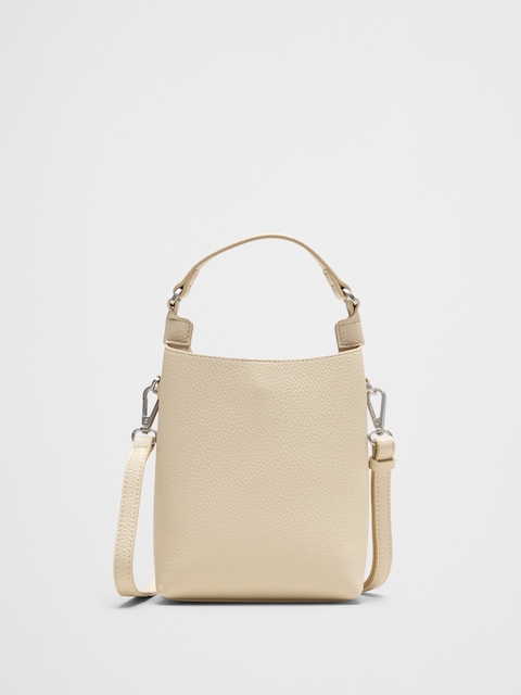 Vegan Leather Micro Mini Bucket Crossbody Bag