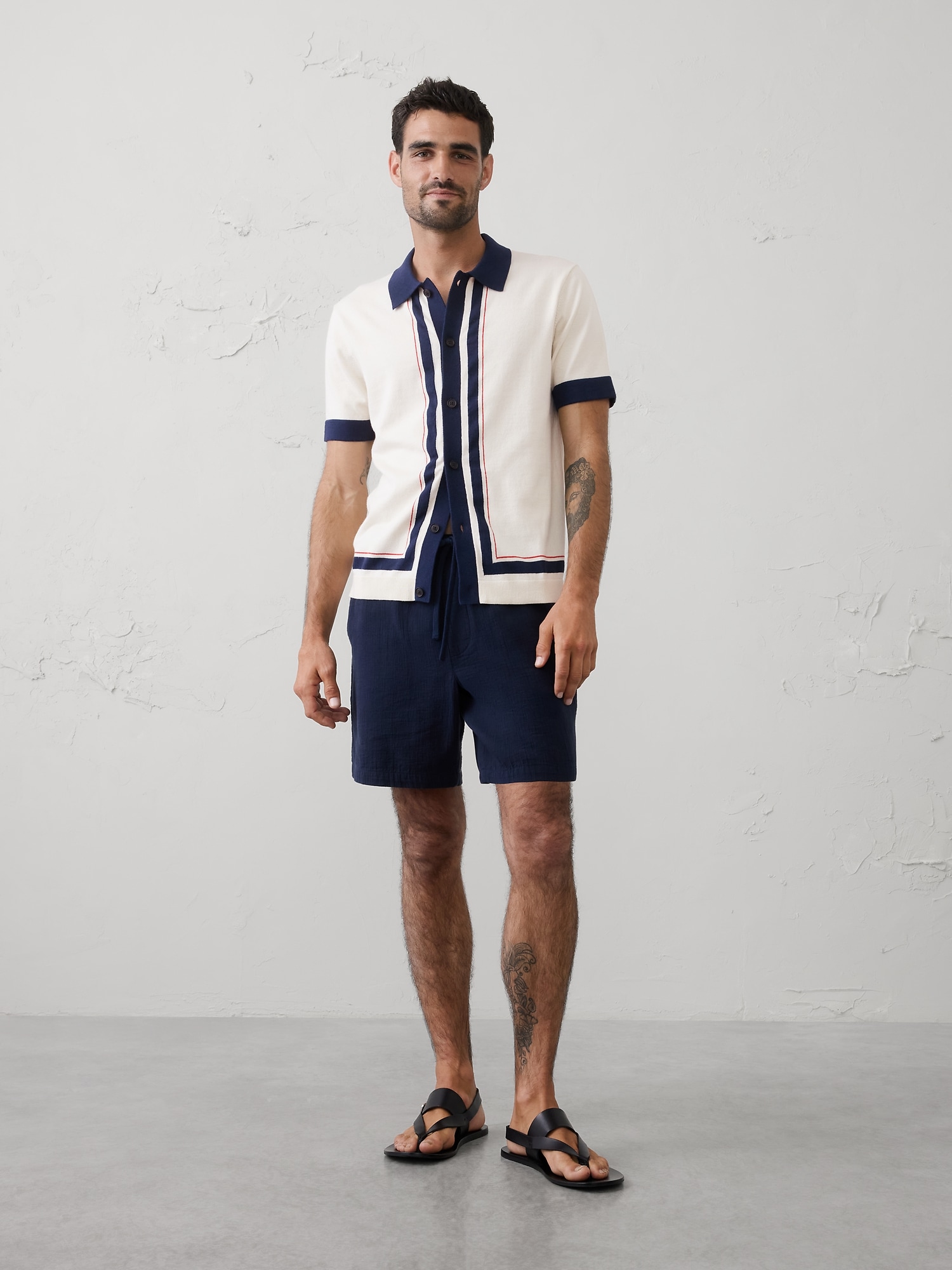 Image number 1 showing, Border Striped Sweater Polo