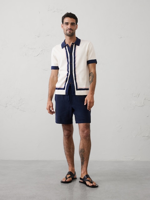 Border Striped Sweater Polo