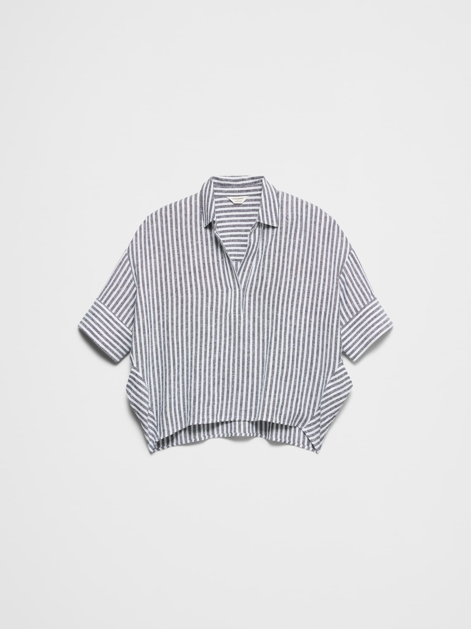 Image number 4 showing, Linen-Blend Drapey Popover Shirt