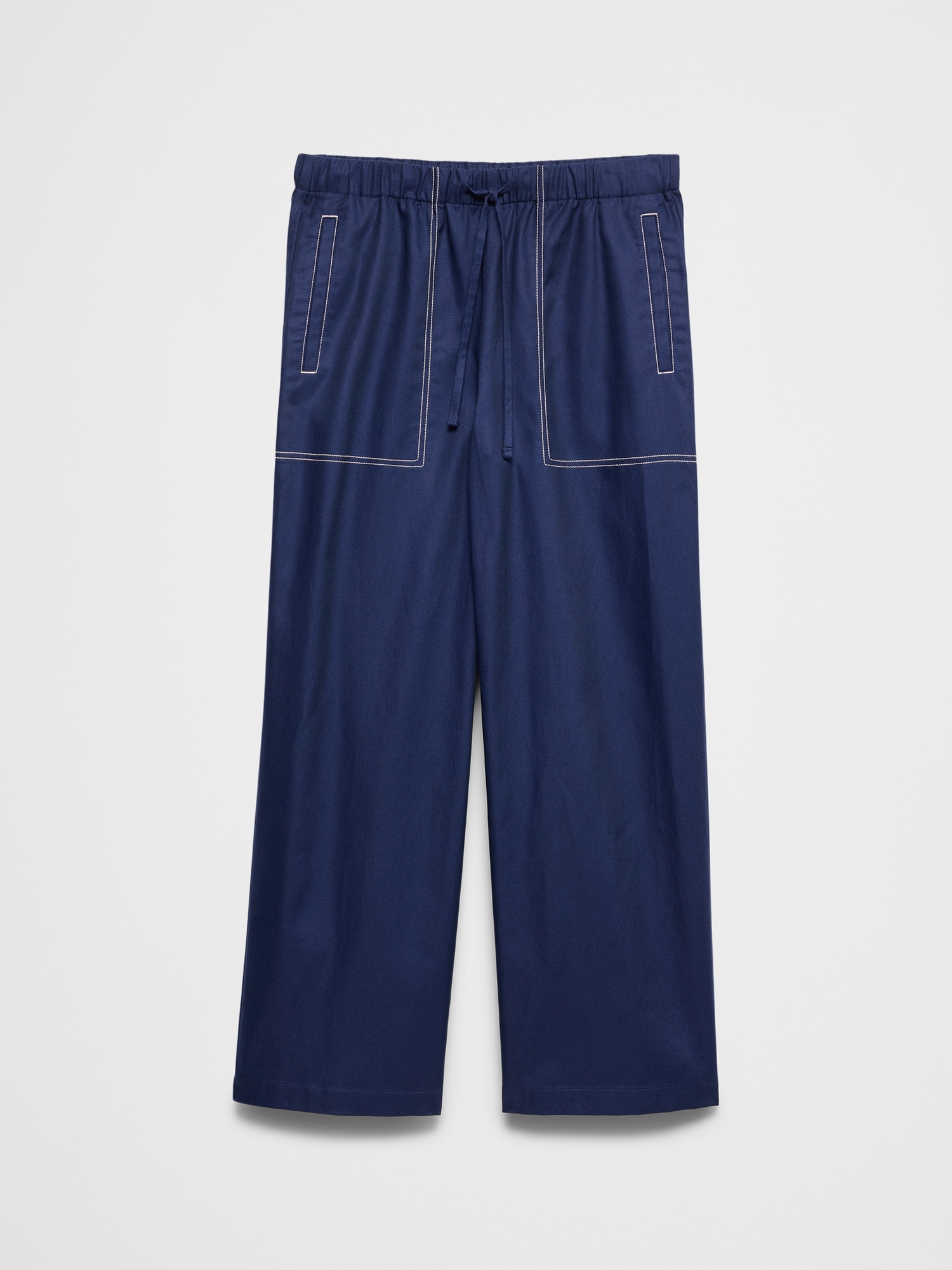 Image number 4 showing, Wide-Leg Mid-Rise Twill Pull-On Utility Pant