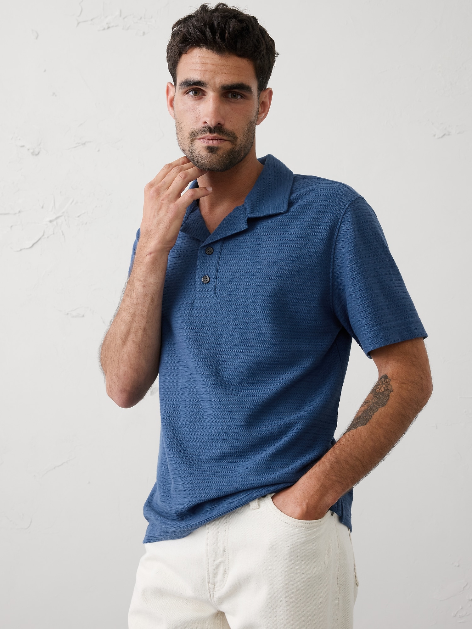 Image number 1 showing, Standard-Fit Textured Polo