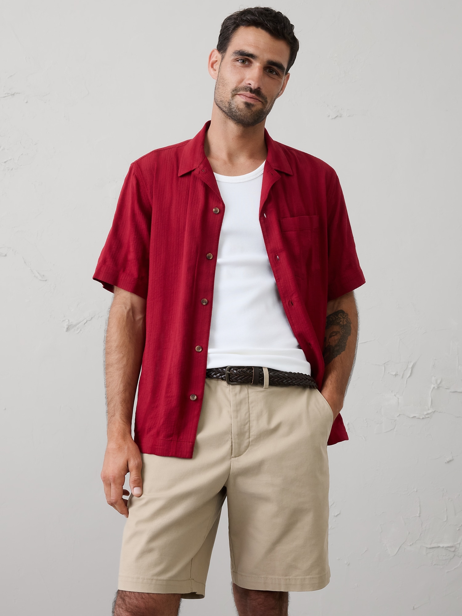 Image number 1 showing, Standard-Fit Seersucker Resort Shirt