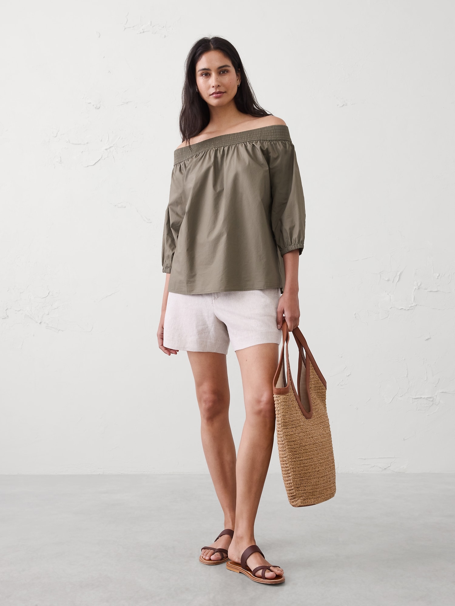 Image number 1 showing, Off-Shoulder Smocked Top
